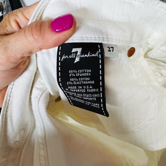 7 For All Mankind White Skinny Crop & Roll Jeans NWT! - Picture 16 of 16